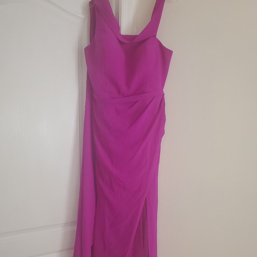 Asymmetrical One Shoulder Formal Dress | Pleated Mermaid Sweep Train Gown